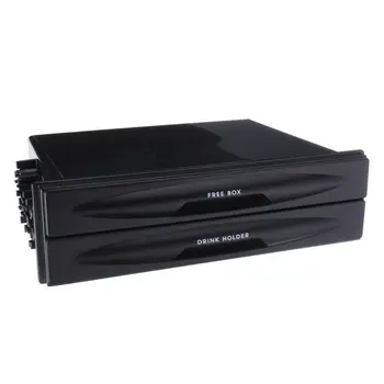 

Inner Storage Box Black Replacement Accessories Double Din Pocket Cup holder