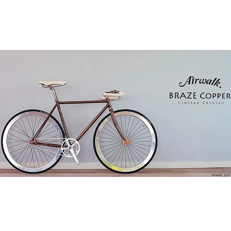 Airwalk velo de course a dos mort 700c edition limitee en acier bronze et molybdene retro pour course a pied velo de rue