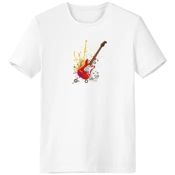 

Electric Guitar Jazz Music Culture Crew Neck White T-shirt Short Sleeve Comfort Sports T-shirts Gift