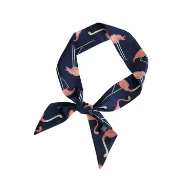 

Fashion Flamingo Floral Satin Small Scarf Neckerchief Women Elegant Sweet Head-Neck Hair Band Rope Bag Tie Wristband Wrap Hot