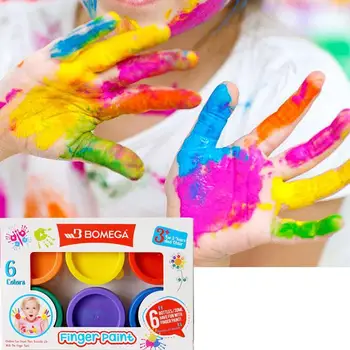 

20ml 6 Color Washable Children's School Finger Paint Paint Art Finger Non-toxic Finger Painting Children's Wash Toys Gouach Q1I8