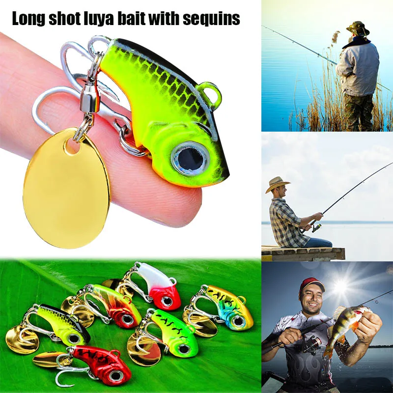 Far Casting Fishing Lure Bait with Sequins Rotating Vibration VIB Sinking Lure SMN88Fishing
