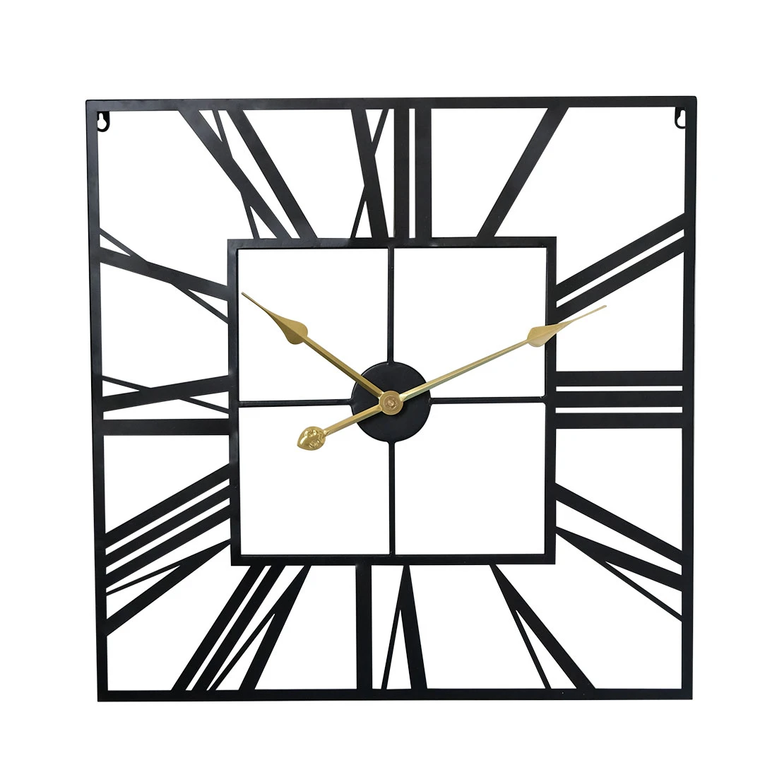 60cm 24 Inci Persegi Tempa Besi Hollow Roman Numeral Wall Clock Silent Menggantung Clock Untuk Rumah Ruang Tamu Dekorasi Hitam Wall Clocks Aliexpress