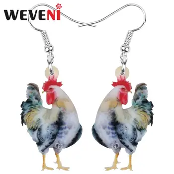 

WEVENI Acrylic Rooster Cock Earrings Chicken Fowl Farm Animal Drop Dangle Jewelry For Women Girl Teen Kid Charm Trendy Gift Bulk