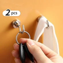 2Pcs Strong Magnetic Hooks Heavy Duty Wall Hooks Hanger Key Coat Cup Hanging Hanger for Home Kitchen Bar Storage Organization
