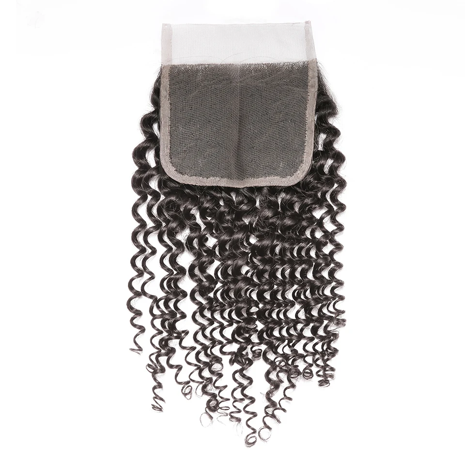 [HJ Weave beauty] пучки волос OneCut с закрытием P бразильские пучки волос плетение курчавые вьющиеся девственные человеческие волосы для наращивания