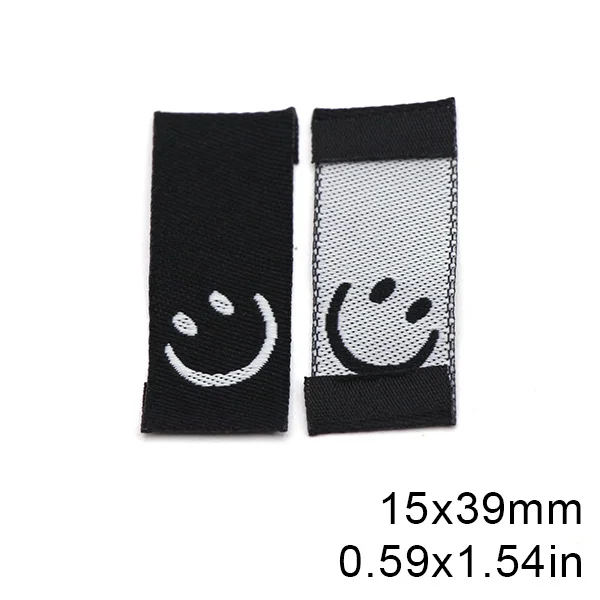 50Pcs Made With Love Cotton Labels Handmade Label Black White Clothes Labels  Woven Tags For Knitted