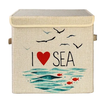 

Nordic Mediterranean Folding Storage Box Underwear Clothings Finishing Dust Cover