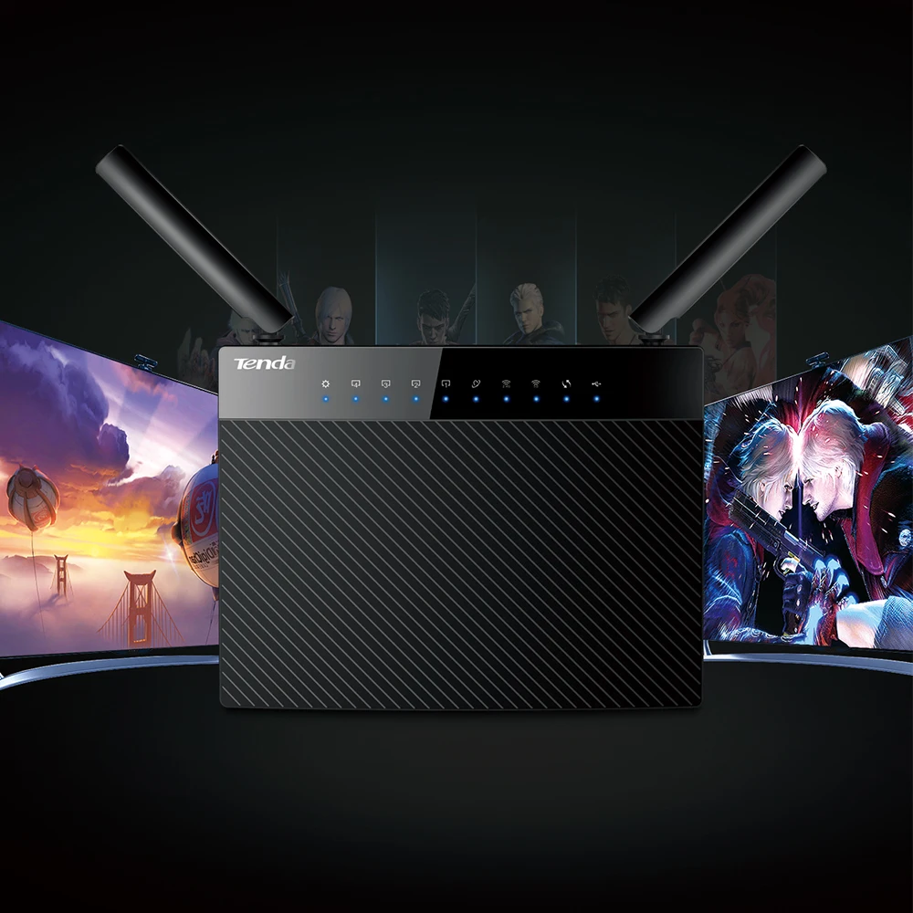 Беспроводной двухдиапазонный маршрутизатор Tenda AC9 AC1200 Wi Fi ретранслятор с