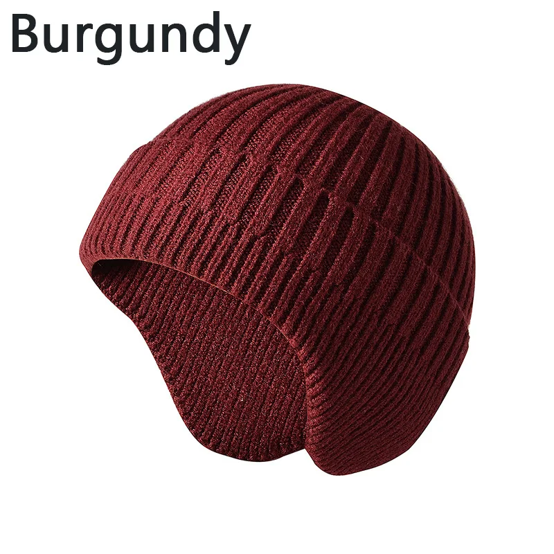 Unisex Winter Ear Protection Hats Soft Knitted Skullies Beanie Caps Men Women Knit Earflap Female Warm Cycling Cap 2021 New