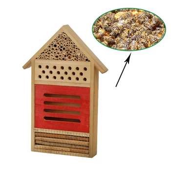 

Insect Bee House Wooden Insect Bee House Wood Bug Room Hotel Shelter Garden Decoration Nests Box Bee House