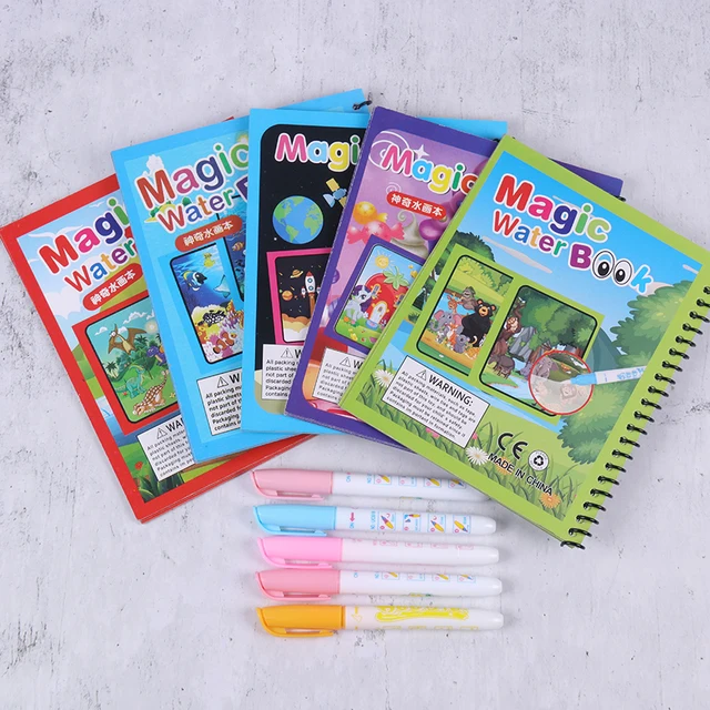 Creativity Toys Reusable Coloring Book Magic Water Drawing Book Sensory Early Education Toys for Kids Birthday Gift 2