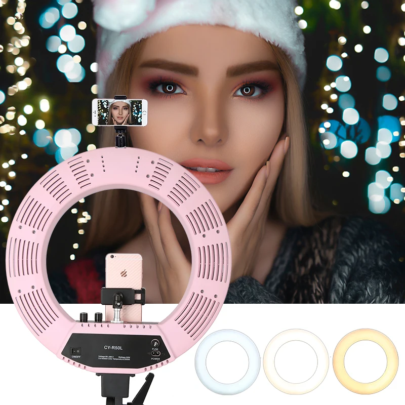 18 inch 55W 5500K Dimmable LED Ring Light 180CM Light Stand Carrying Bag for CameraSmartphoneYouTub