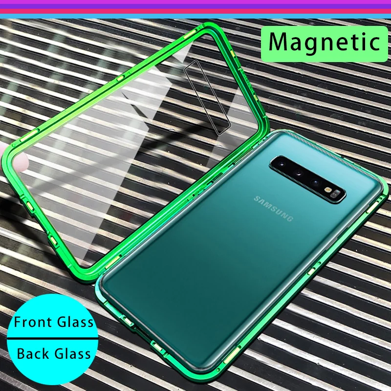 

360 Full Protective Cover Case For Note 10 Pro 9 8 Double Glass Adsorptive Flip Case For Samsung Galaxy S10 S9 S8 Plus S10e S10