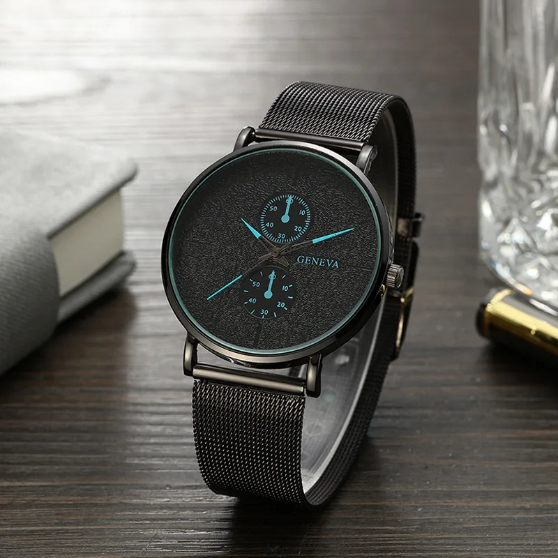 

GENEVA Watches Womens Fashion Simple Ultra-thin dial mesh Stainless Steel Quartz Wrist Watch Ladies Watch Clock relogio feminino