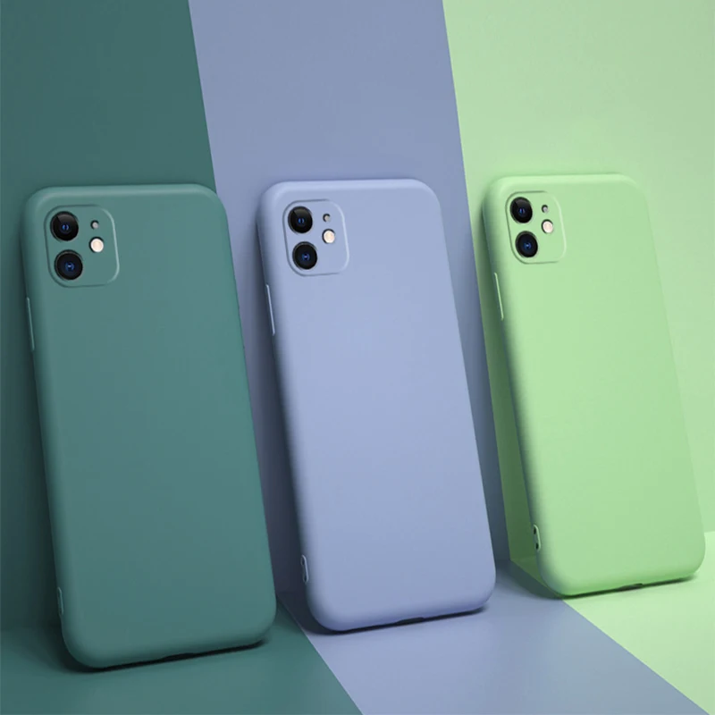 Силиконовый бампер для задней панели телефона приятный сенсорный чехол Apple iphone 11