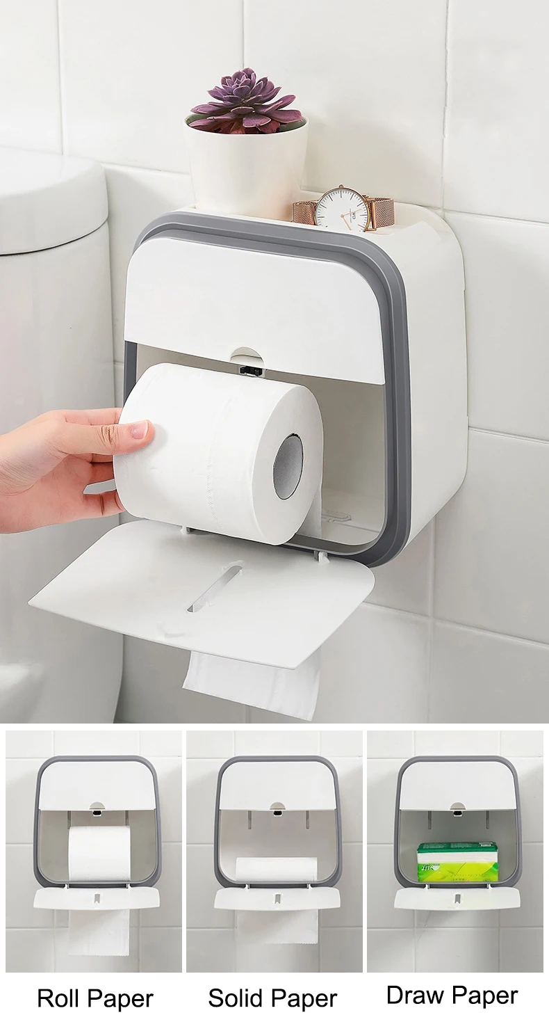 Home Storage Organization Double Layer Storage Box Kitchen Drawer Organizer Bathroom Waterproof Plastic Toilet Paper Tissue Box (8)