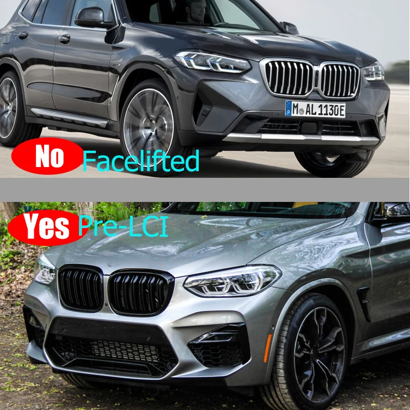 Front Kidney Grill For BMW X3 G01 G08 X4 G02 2018-2021Pre-lci ABS Gloss Black M-tri Color Racing Grills Replacement Car Styling