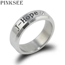 Pinksee горячая Распродажа Kpop Bangtan кольца для мальчиков из нержавеющей стали J-HOPE с изображением чимина и шуги Jin V уникальные кольца для пальцев ювелирные изделия аксессуары