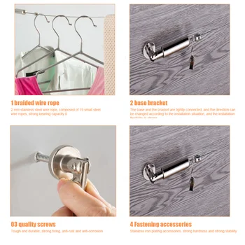 

Stainless Steel Practical Notes Hanging Curtain Drape Wire Rod Set Living Room Easy Install Bedroom Multipurpose Home Wall Art