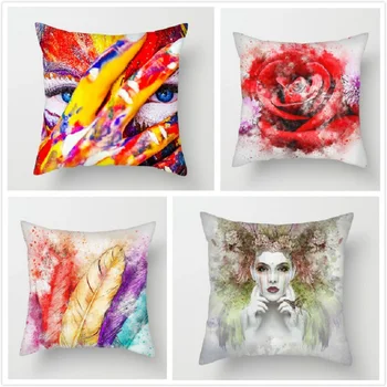 

Fuwatacchi Gold Luxury Decorative Oil Painting Home Decorative Pillow Case Cover Gallery Collection Sofa Chair Cushion Cover New