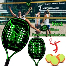 Professional 3K Carbono Beach Tennis Paddle Racket Soft EVA Face Tenis Raqueta For Adult Sport Equipment