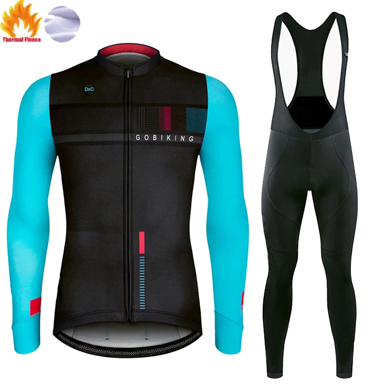 fleece set 7 Gobiking ropa ciclismo hombre invierno велосипедная футболка с длинным рукавом для верховой езды, термофлисовая Майо Ropa Ciclismo Invierno triathlon - Цвет: fleece set 7