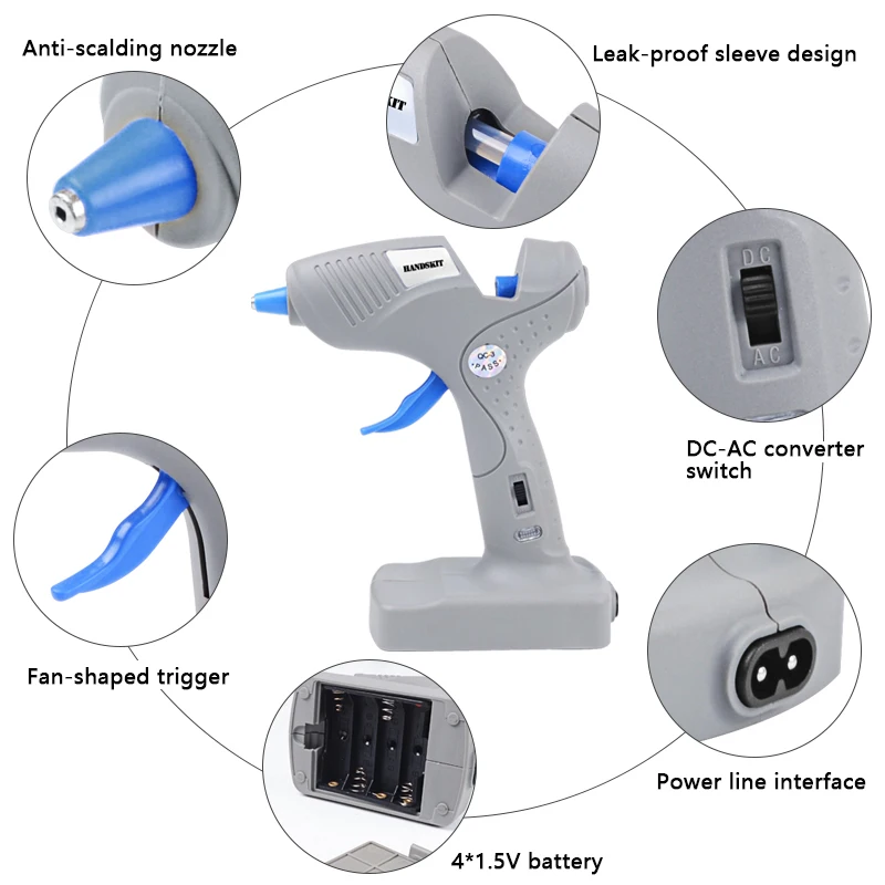 DIY Беспроводной двухцелевой AC 220 V/DC 6V 20 wклей пистолет горячего расплава клеевой пистолет перезаряжаемый быстрый нагрев ремесло с 10 шт. клеевые палочки