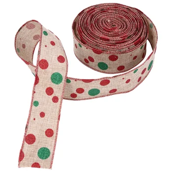 

Christmas Burlap Jute Burlap Gift Packing Ribbon Printing Trim Ribbons (Red)