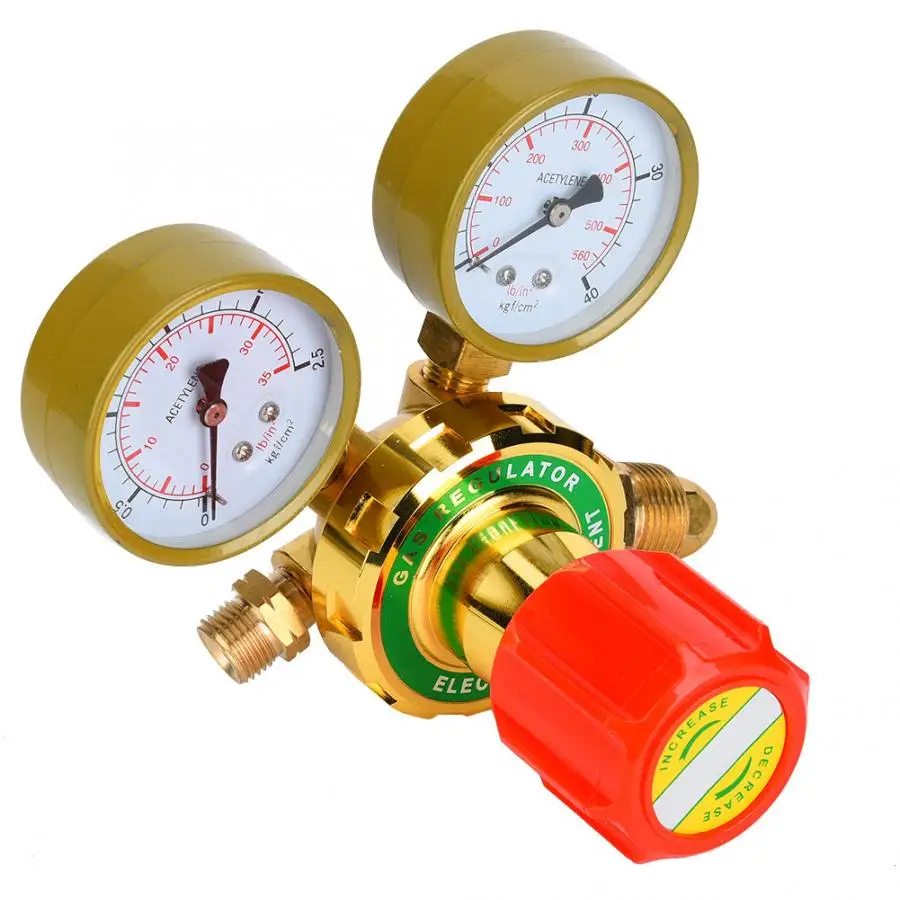 WX-YQE-03 /60 Acetylene Gauge Meter Gas Acetylene Pressure Reducer for Gas Torch Welding Cutting Kit G5/8 CGA580 Gas Regulator