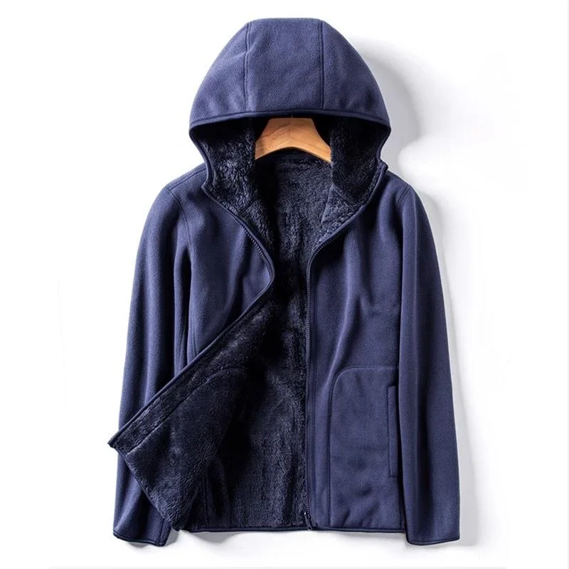 

Men Hoodie Women's Pullover Sweatshirts Winter Warm Polar Coral Fleece Hooded Sweater Cardigan Jacket Casual Flannel Coat Hoody