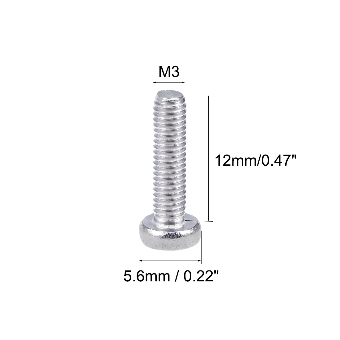 Uxcell M2x8mm крепежные винты Pan крестовая отвертка 304 Нержавеющая M3x12mm 30 шт