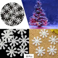 50x White Pearl Flatback Bead Snowflake Card Making Decor Scrapbook Craft DIY