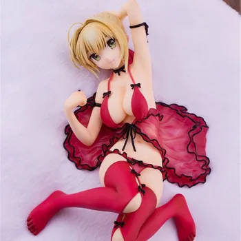 

18cm Fate Stay Night Saber Artoria Pendragon Bikini Adult Action Figures Swimsuit Pvc Girl Sexy Figure Swimwear Colection Toys