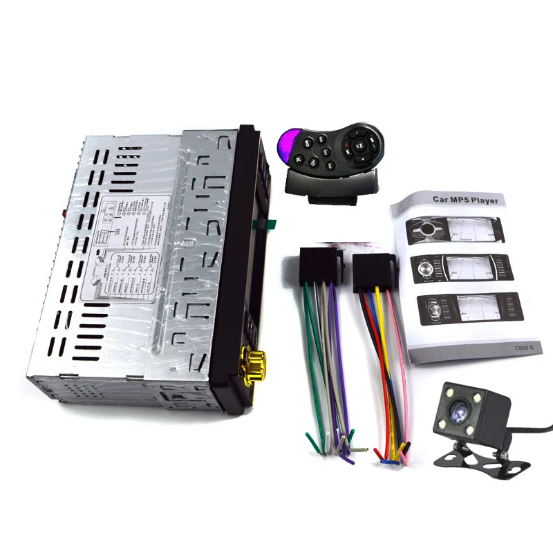 with4led camera 4 дюймов Автомобильный радиоприемник Авто Аудио пульт дистанционного управления Управление стерео MP3 плейер AUX с USB Порты и разъёмы и слот для карты SD, FM, Bluetooth, 1din - Цвет: with4led camera
