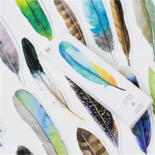 30 шт./упак. красочные перьевые бумажная Закладка с картинками закладки с животными рекламный подарок канцелярская пленка Закладка школа supplise