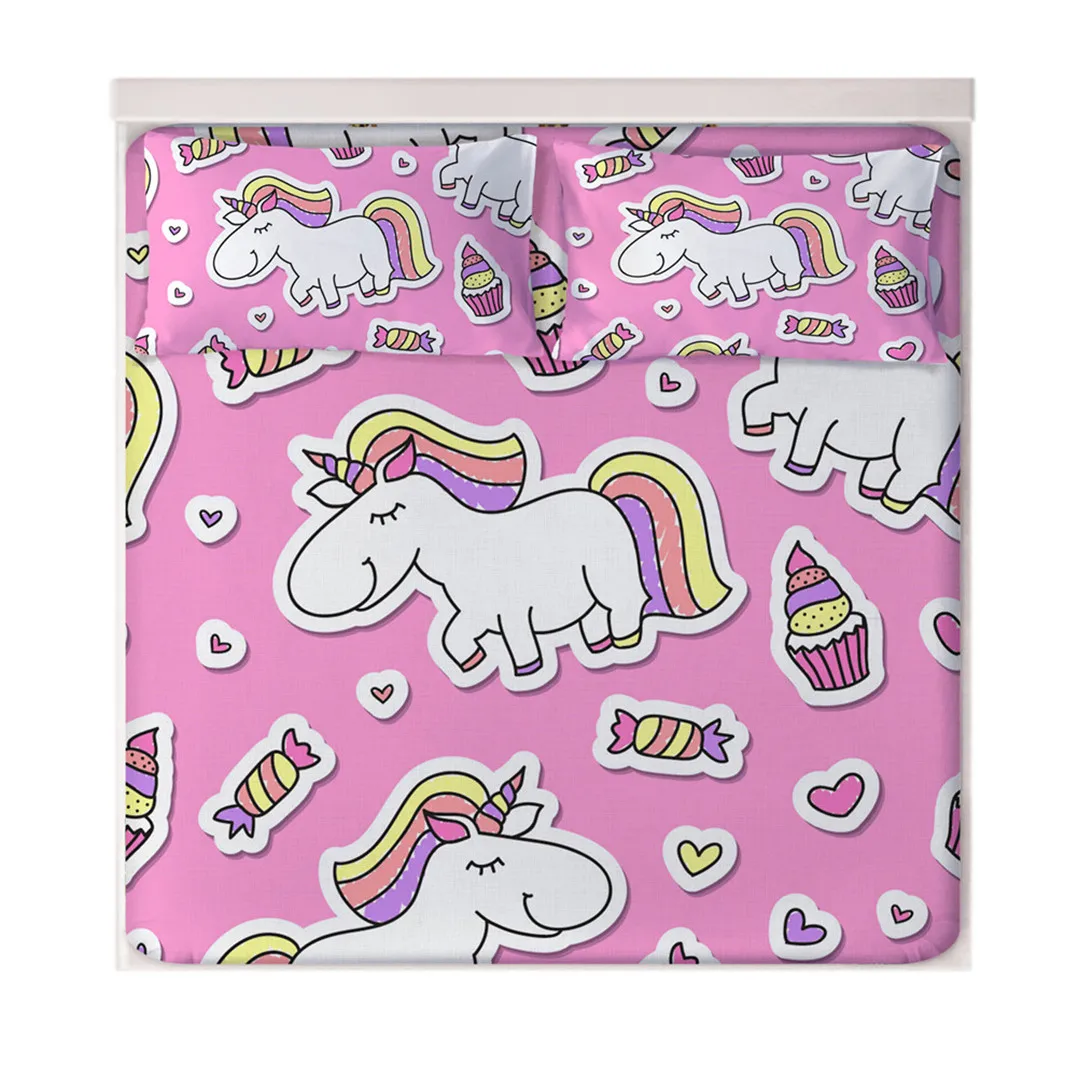 Flowers Unicorn Fitted Sheets