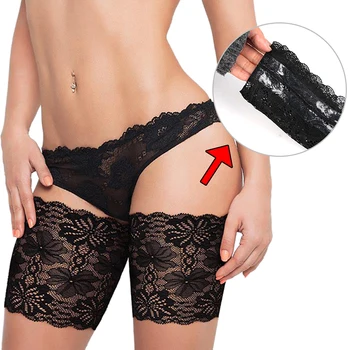 

Women Non-Slip Anti Chafing Thigh Bands Sexy Lace Leg Warmers Anti-Friction Phone Card Women's Leg Warmer Anti-skid Sock Garters
