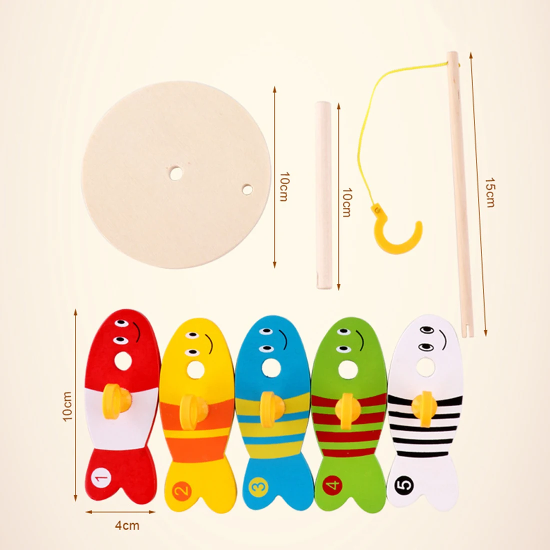 Surwish Creative Wooden Fishing Play Game Digital Educational Toys For Children Games Have Fun
