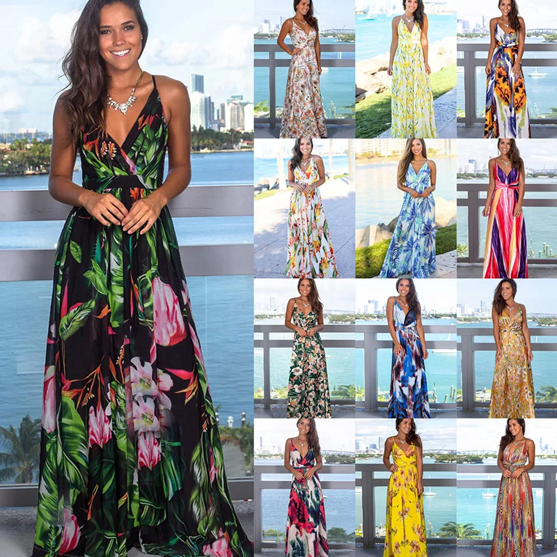 

Boho Off Shoulder Floral Summer Dress 2020 Long Bodycon Dress Tie Dye Clothes for Women 2020 Casualc Party Women Maxi Dresses