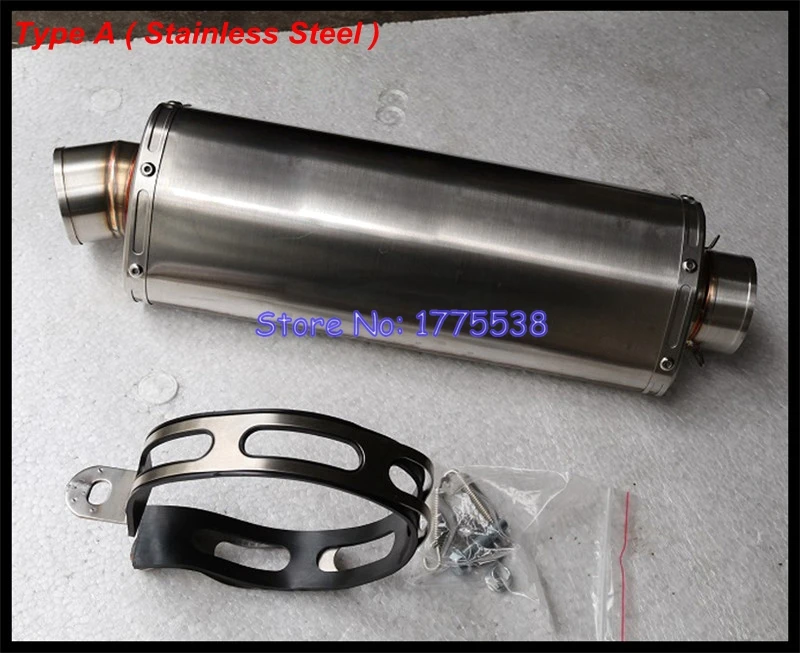 Titanium Alloy Oval ID:51mm/54mm/57mm/61mm/63mm/65mm/70mm L:460mm Motorcycle Exhaust Muffler Escape Come with Sticker DB Killer - Image 2