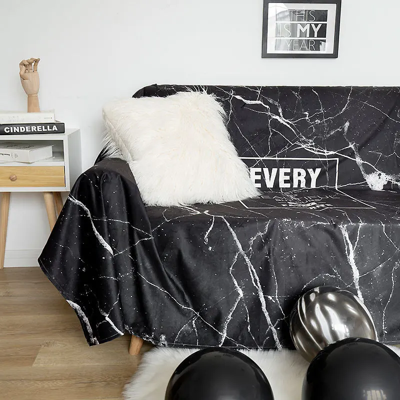 Microfine Marble Nordic Simple Sofa Cover Modern Full Cover Back Towel Funda Sofa for Living Room Four Seasons Fabric