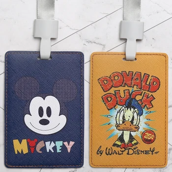 

Women Men ID Credit Card Holder Mouse Duck Students Bus Card Case with Neck Rope Leather Identity Badge Access Work Card Cover