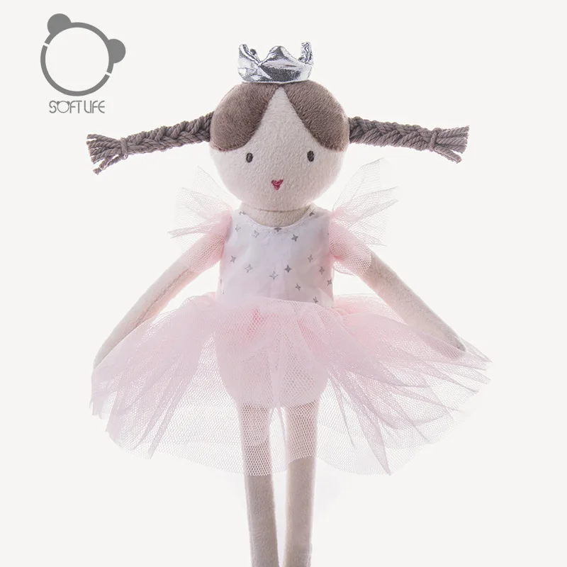 34cm Pink Ballet Girl Doll with Princess Crown High Quality Stuffed Toy for Babies and Children Companion Sleeping Mate 5