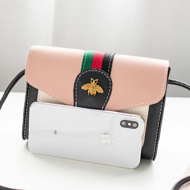 

2019 New Style Fashion Chain WOMEN'S Bag Contrast Color One-Shoulder Square Sling Bag PU Crossbody Bag Korean-style Bag