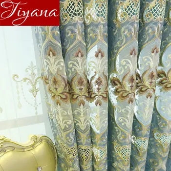 

Europe Luxury Curtain for Living Room Window Bedroom Sheer Panel Blinds Blackout Drape Tulle Curtain M039#30