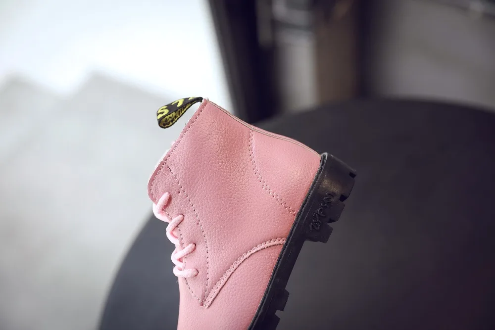 SKHEK/Новые кожаные ботинки для мальчиков обувь для девочек весенне-осенние детские ботинки из искусственной кожи модные детские ботинки для