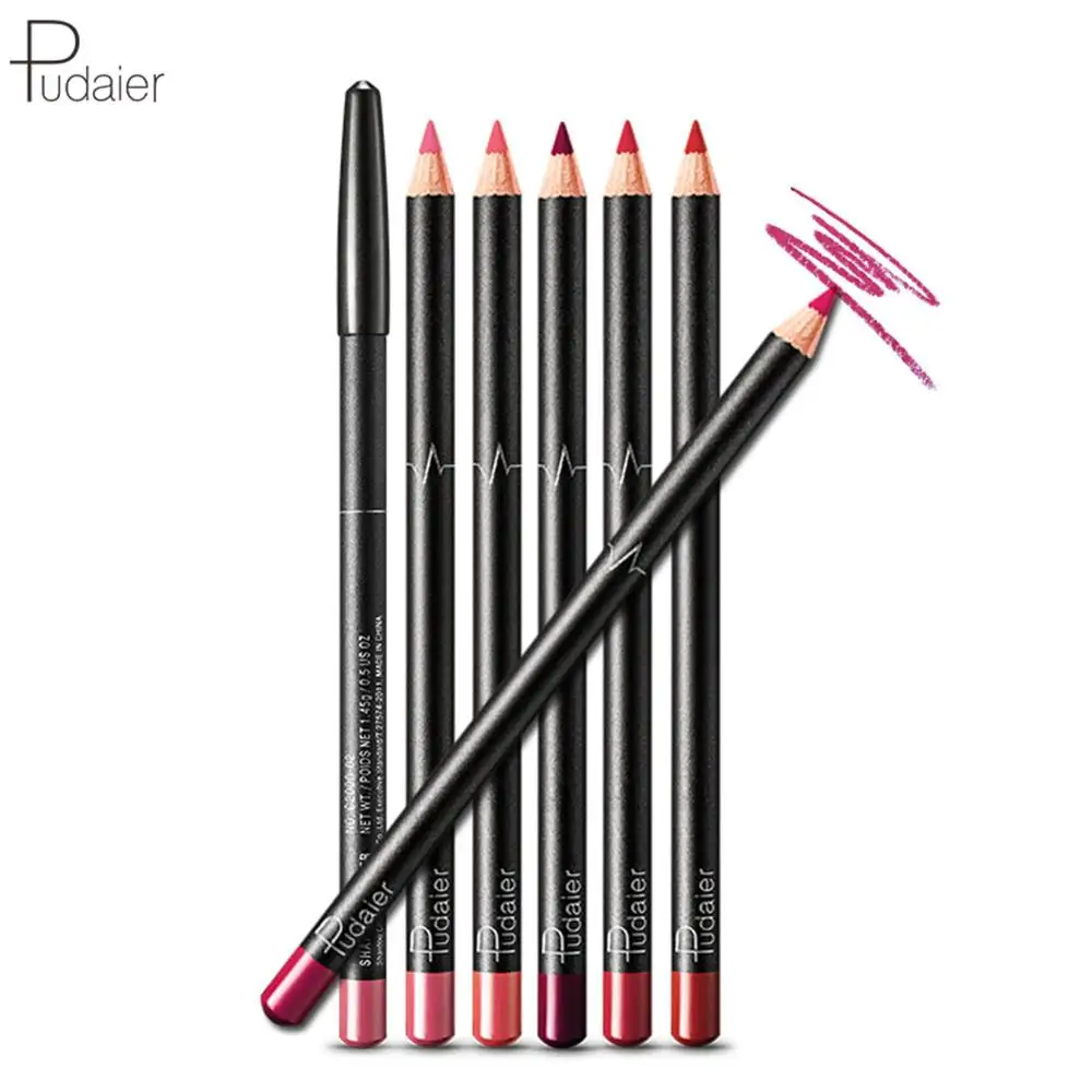 

New 36 Color Lip Liner Waterproof Durable Non-marking Lip Liners 6 Pcs Makeup Matte Lip Liner Lipstick Pen#