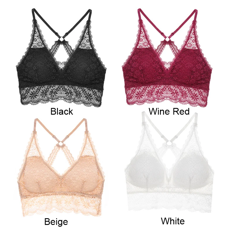 New Sexy Beauty Back Lace Bra Push Up Wire Free Seamless Breathable Lingerie 3/4 Cup Women Bralette S/M L/XL