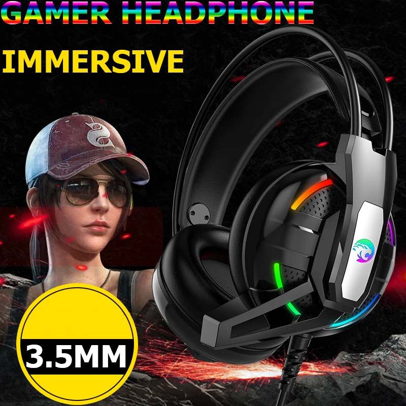 PS4 Gaming Headphones 4D Stereo RGB light Earphones Video Game Headset with Microphone for New Xbox One/Laptop/PC Tablet Gamer